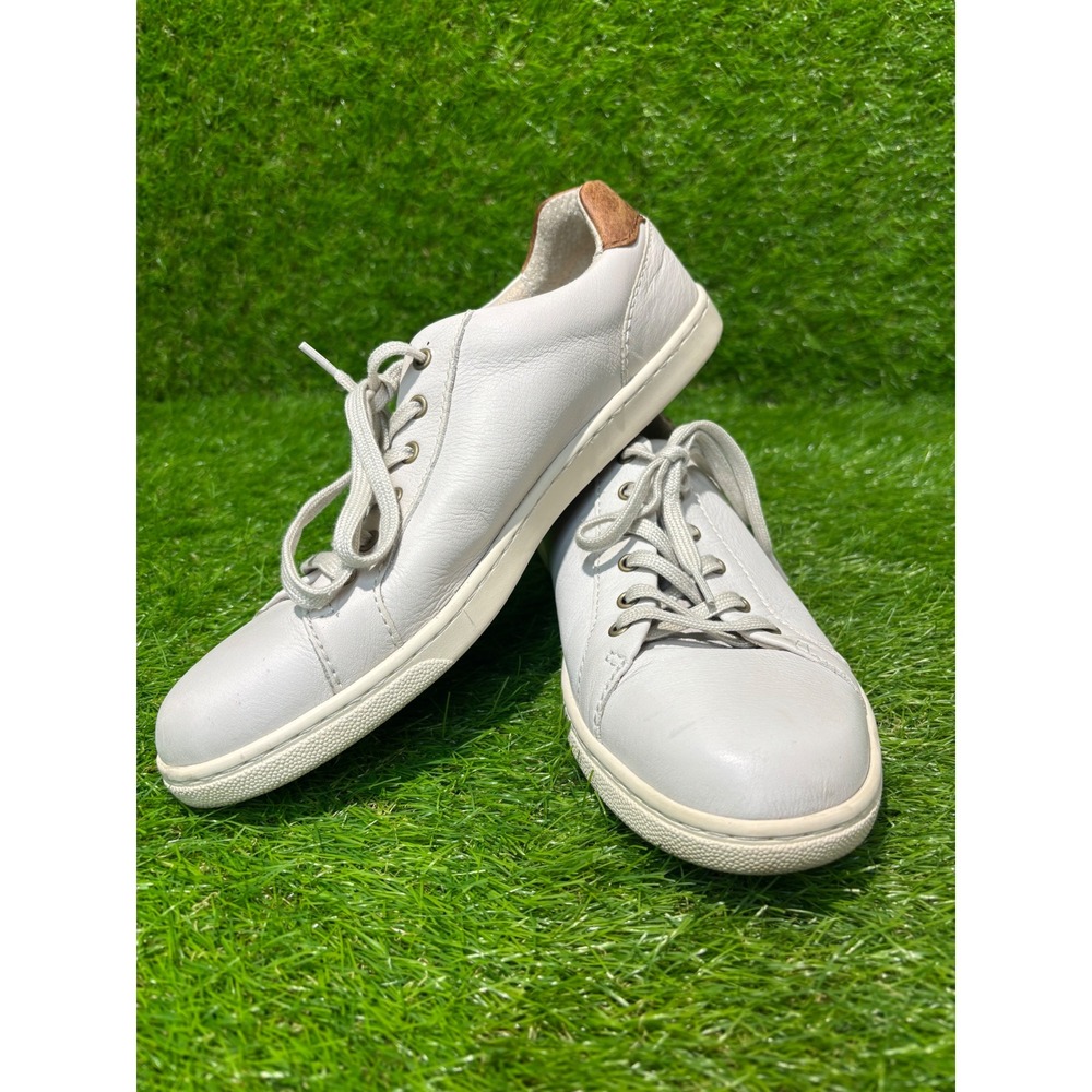 Born Mens BM0007490 White Leather Low Top Sneakers Ashram‎ II Size 9.5M